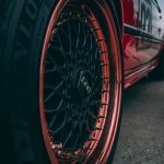 red wheel and tire
