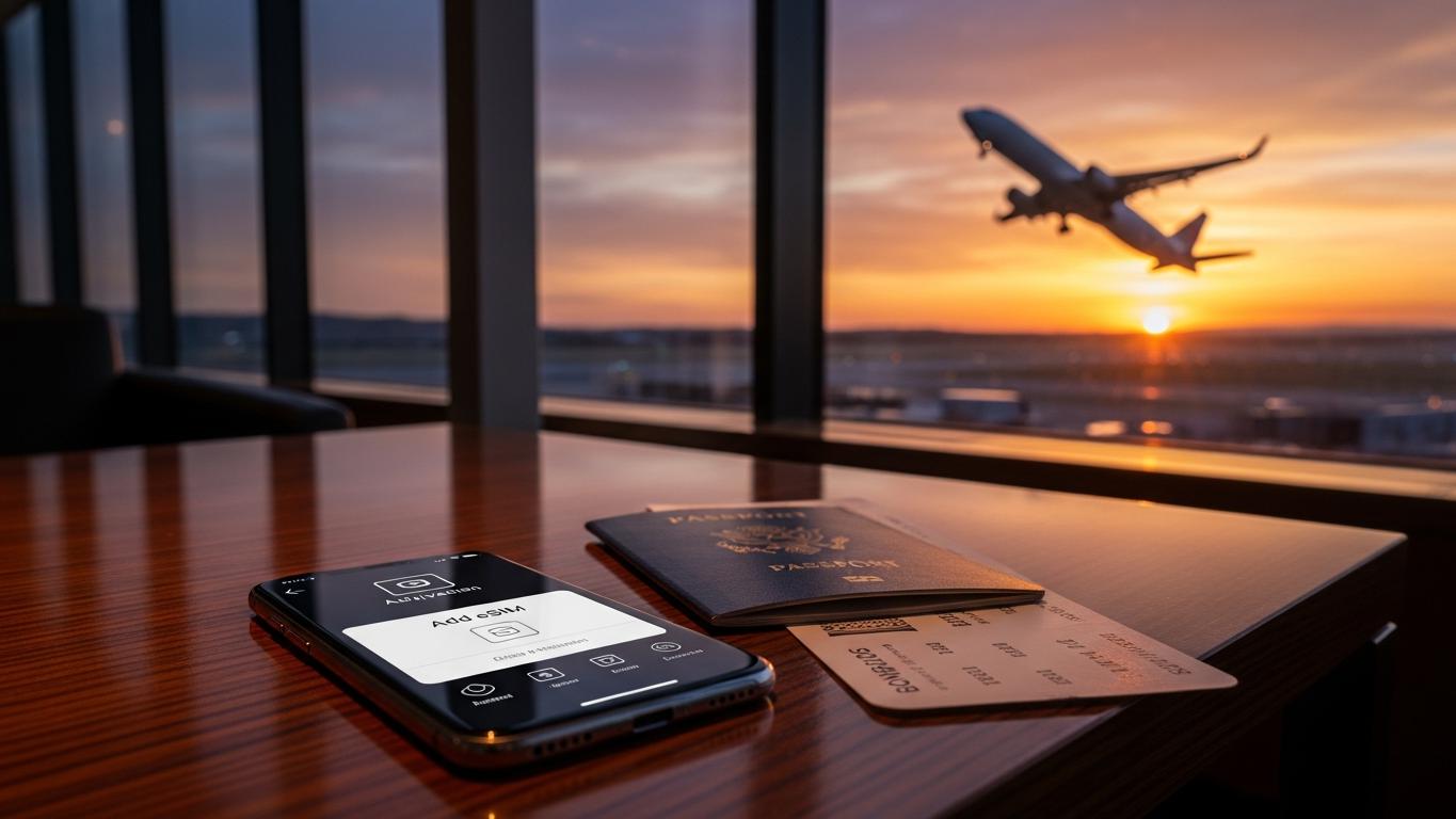 Ekran aplikacji pokazuje wybór profilu eSIM dla konkretnego kraju podróży