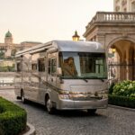 autobus szary z napisem Budapeszt na trasie z Krakowa